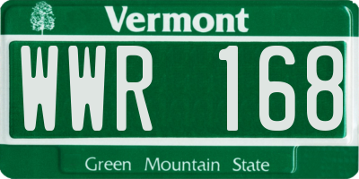VT license plate WWR168