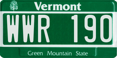VT license plate WWR190