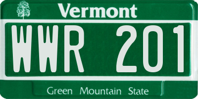 VT license plate WWR201