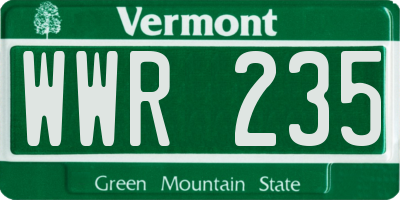 VT license plate WWR235