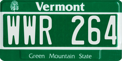 VT license plate WWR264