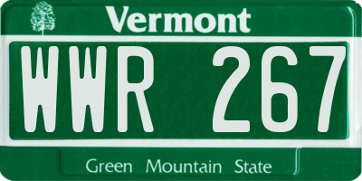 VT license plate WWR267