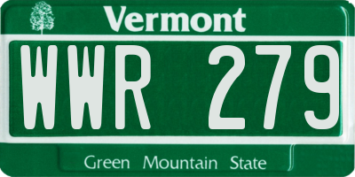 VT license plate WWR279