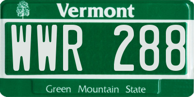 VT license plate WWR288