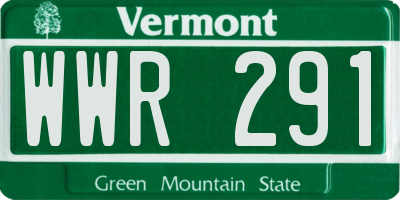VT license plate WWR291