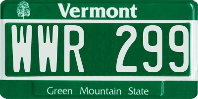 VT license plate WWR299