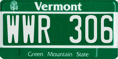 VT license plate WWR306