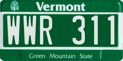 VT license plate WWR311