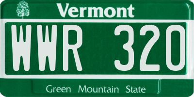 VT license plate WWR320