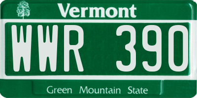 VT license plate WWR390
