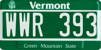 VT license plate WWR393