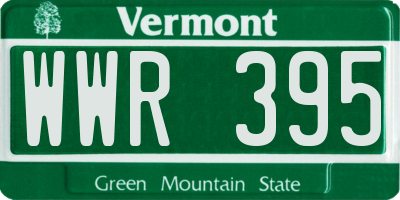 VT license plate WWR395