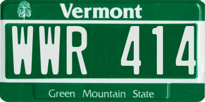 VT license plate WWR414