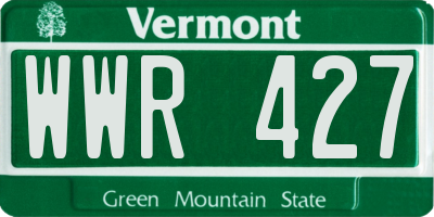 VT license plate WWR427