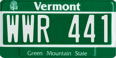 VT license plate WWR441