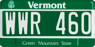 VT license plate WWR460