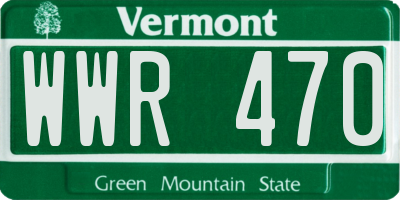 VT license plate WWR470
