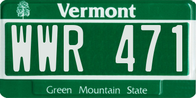 VT license plate WWR471