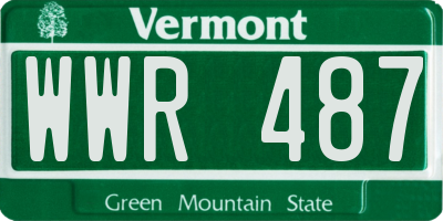 VT license plate WWR487