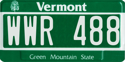 VT license plate WWR488