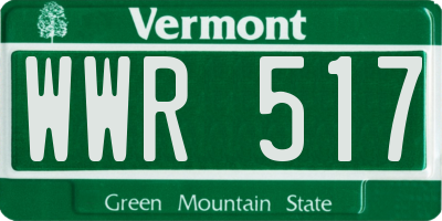 VT license plate WWR517