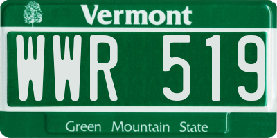 VT license plate WWR519
