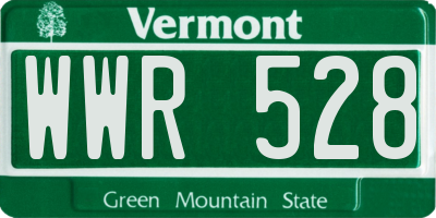 VT license plate WWR528