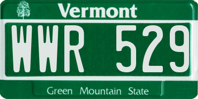 VT license plate WWR529