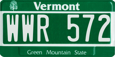 VT license plate WWR572