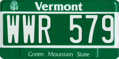 VT license plate WWR579