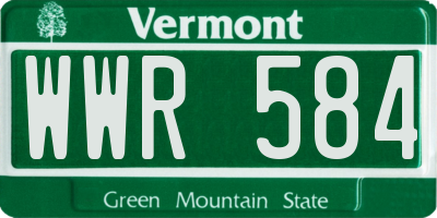 VT license plate WWR584