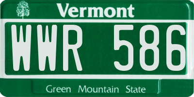 VT license plate WWR586