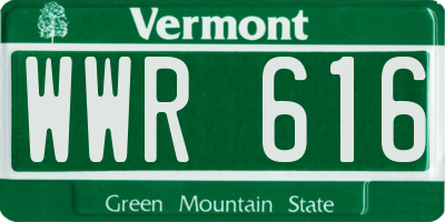 VT license plate WWR616