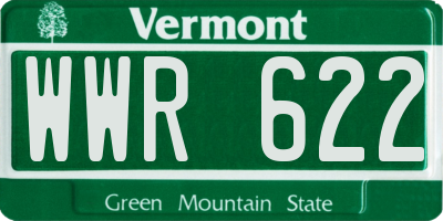 VT license plate WWR622