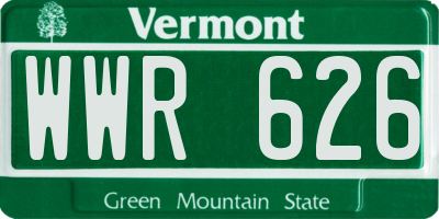 VT license plate WWR626