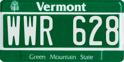 VT license plate WWR628