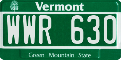 VT license plate WWR630