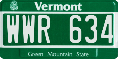 VT license plate WWR634