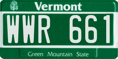 VT license plate WWR661