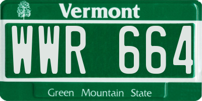 VT license plate WWR664