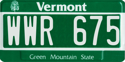 VT license plate WWR675