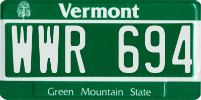VT license plate WWR694