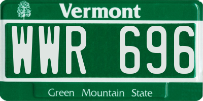 VT license plate WWR696