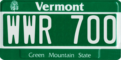 VT license plate WWR700