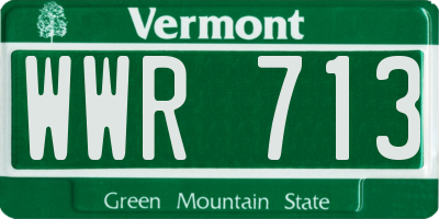 VT license plate WWR713