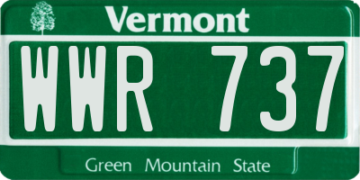 VT license plate WWR737