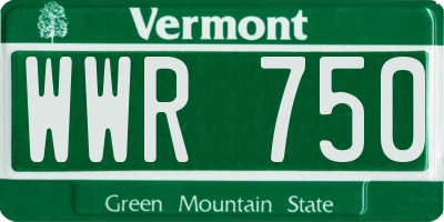 VT license plate WWR750