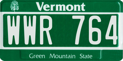 VT license plate WWR764