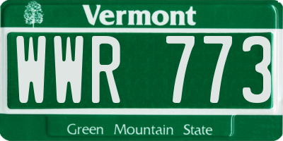 VT license plate WWR773