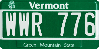 VT license plate WWR776